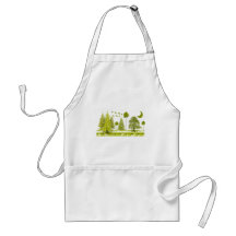 Pines with Moon-Customise Change BackGround Colour Apron