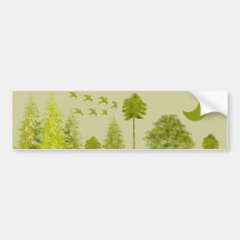 Pines with Moon-Customise Change BackGround Colour Bumper Stickers