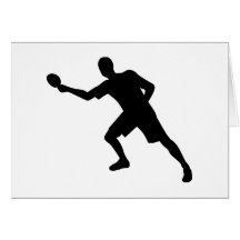 Ping pong player greeting card