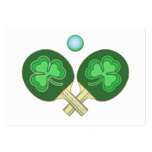 Ping Pong Shamrocks Business Card Templates