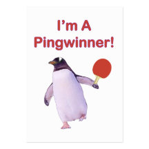 Pingwinner Penguin Ping Pong Business Card Template