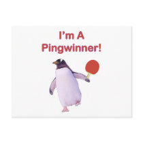 Pingwinner Penguin Ping Pong Post Cards