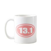 Pink 13.1 Half Marathon Oval Coffee Mug