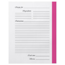 Pink 2-sided Recipe Pages