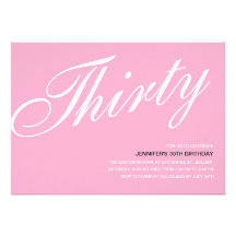 Pink 30th Birthday Invitations
