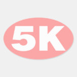 Pink 5 K Runner Oval Stickers
