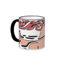 pink abstract still life mugs