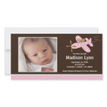 Pink Aeroplane Baby Girl Birth Annoucement photo cards