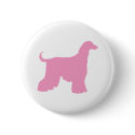 Pink Afghan Hound Dog buttons