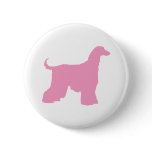 Pink Afghan Hound Dog buttons