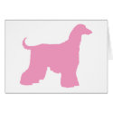 Pink Afghan Hound Dog cards