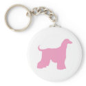 Pink Afghan Hound Dog keychains