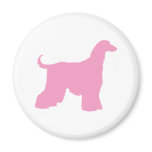 Pink Afghan Hound Dog Refrigerator Magnets