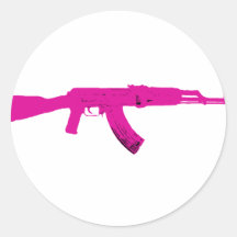 Pink AK-47 Round Sticker