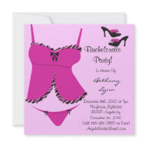 Pink and Black Bachelorette Party Invitation
