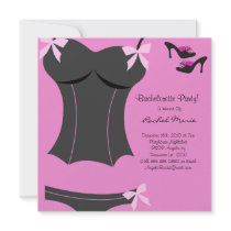 Pink and Black Bachelorette Party Invitation