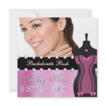 Pink and Black Bachelorette Photo Invitation
