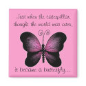 Pink and Black Butterfly Magnet