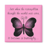 Pink and Black Butterfly Magnet