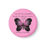 Pink and Black Butterfly Magnet