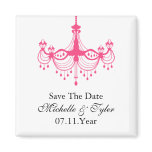 Pink and Black Chandelier Save The Date Magnet
