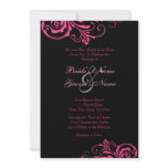 Pink and Black Chic Wedding Invitation