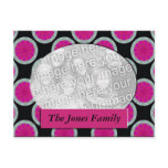 pink and black circle photo frame post card