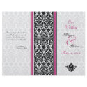 Pink and Black Damask Wedding Program flyers