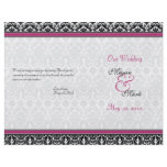Pink and Black Damask Wedding Program flyers