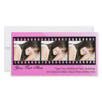 Pink and Black Filmstrip Photo Card