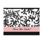 Pink and Black Floral Pattern postcards