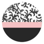 Pink and Black Floral Pattern stickers