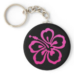 Pink And Black Flower Keychain