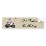 Pink and Black Girl ATV Rider bumper stickers