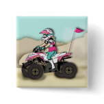 Pink and Black Girl ATV Rider buttons