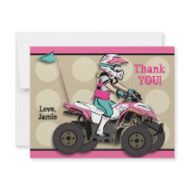 Pink and Black Girl ATV Rider Note Card
