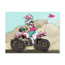 Pink and Black Girl ATV Rider