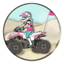 Pink and Black Girl ATV Rider
