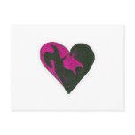 Pink and Black Heart postcards