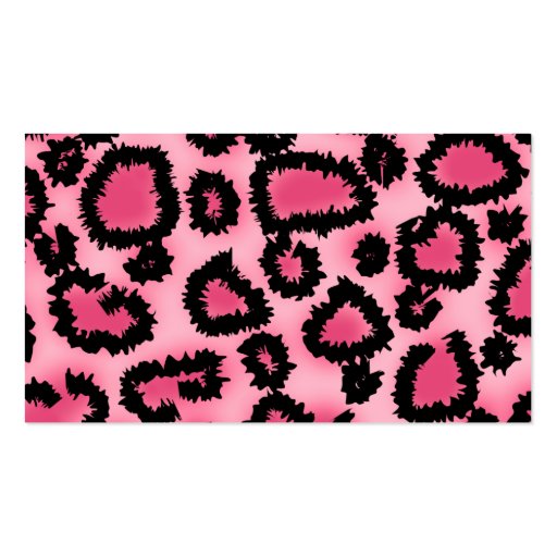 Pink and Black Leopard Print Pattern. Business Card