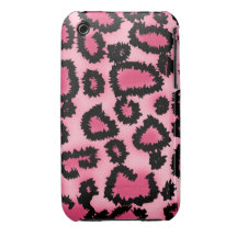 Pink and Black Leopard Print Pattern. iPhone 3 Case-Mate Cases