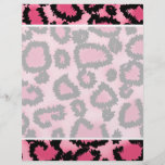 Pink and Black Leopard Print Pattern. Custom Flyer