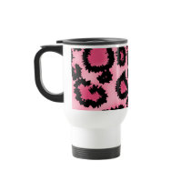 Pink and Black Leopard Print Pattern. Mugs