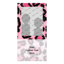 Pink and Black Leopard Print Pattern. Photo Card Template