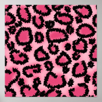 Pink and Black Leopard Print Pattern.