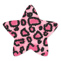 Pink and Black Leopard Print Pattern. Sticker