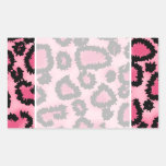 Pink and Black Leopard Print Pattern. Stickers