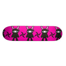 Pink and Black Ninja Bunny Pattern Custom Skate Board