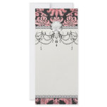 pink and black ornate fleur chic damask rack cards