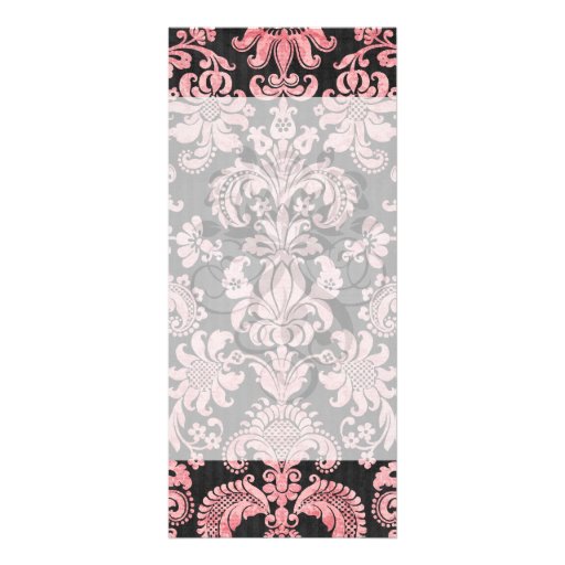 pink and black ornate fleur chic damask customised rack card